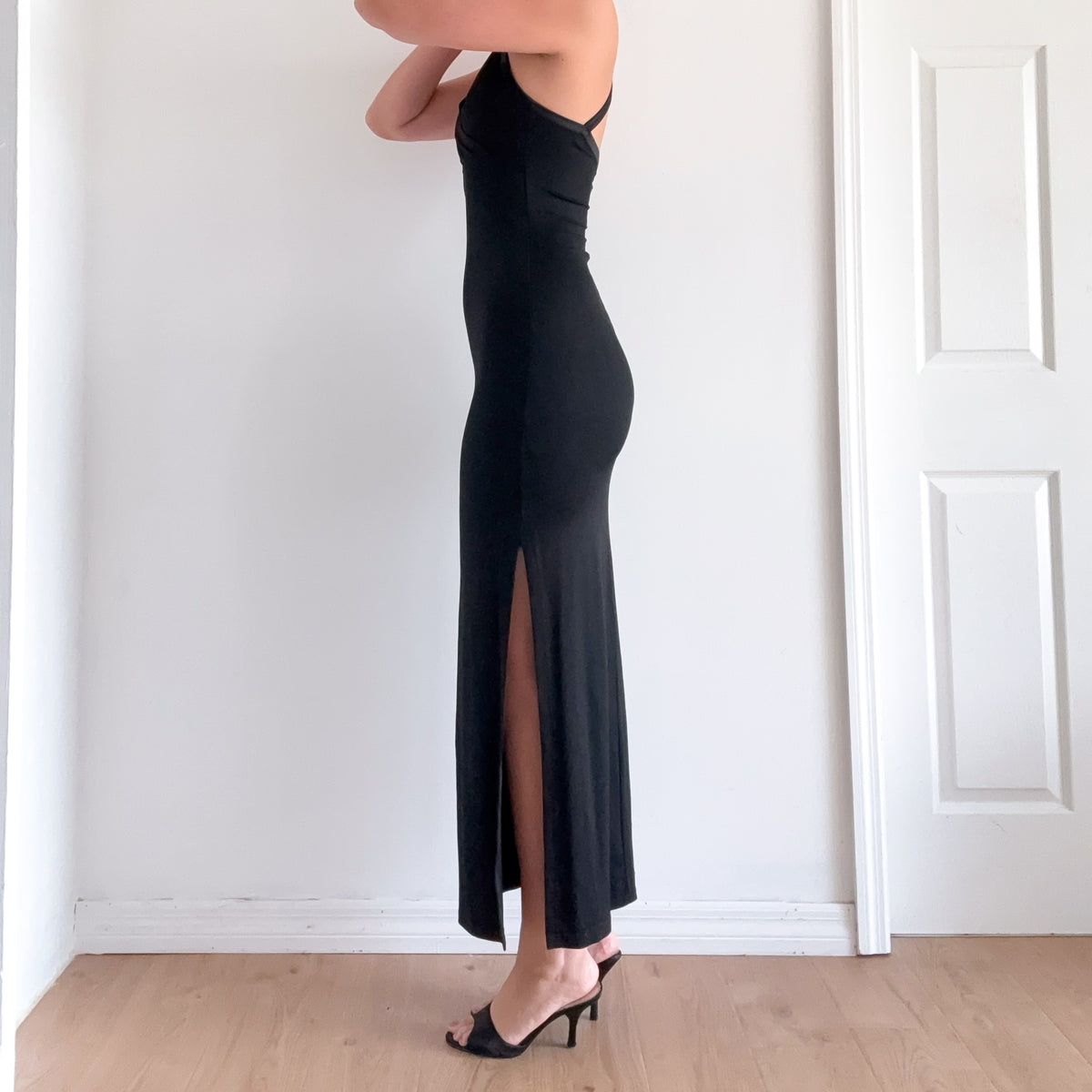 90's Bebe Black Maxi Dress / SZ M