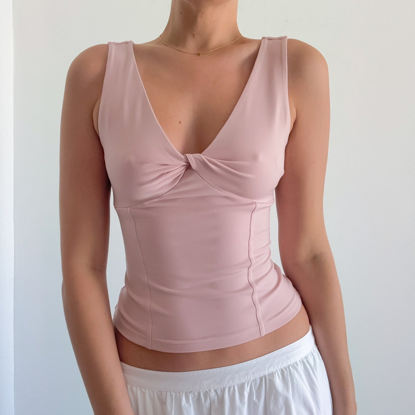 Y2K Express Blush Pink Twist Top / SZ S