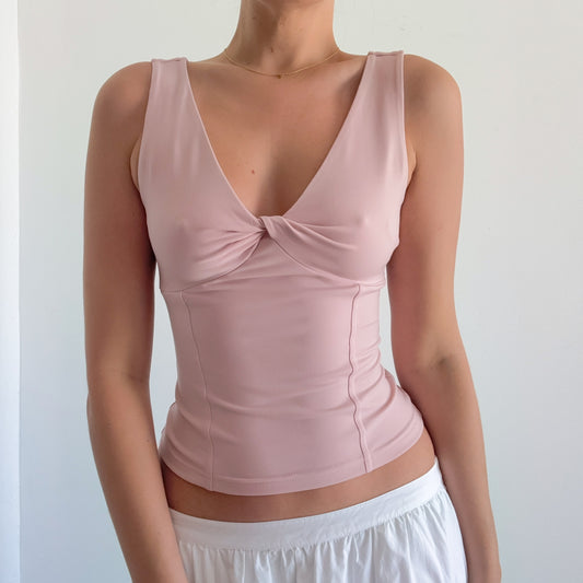 Y2K Express Blush Pink Twist Top / SZ S