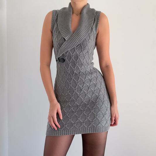 Y2K Calvin Klein Grey Sweater Dress / SZ S
