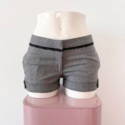 Y2K Grey Lace Work Shorts / SZ 2