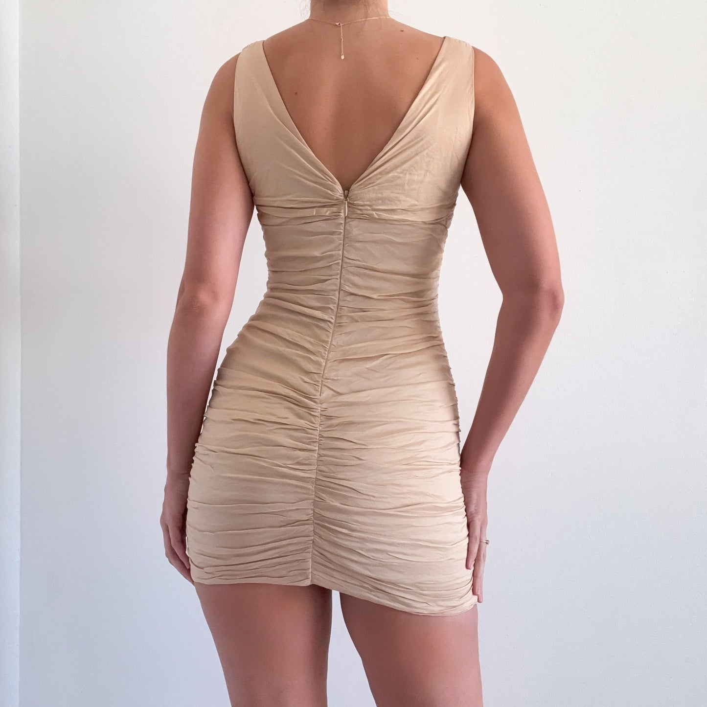 Y2K BCBGMaxAzria Champagne Cocktail Dress / SZ 2/4