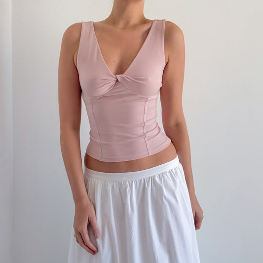 Y2K Express Blush Pink Twist Top / SZ S