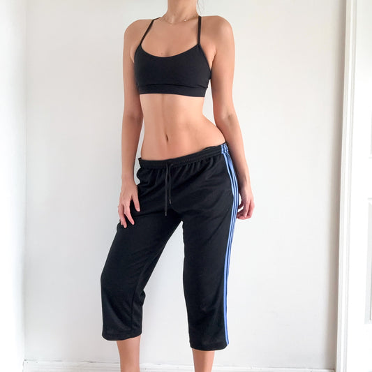 Y2K Adidas Black & Cornflower Capri Sweatpants / SZ L