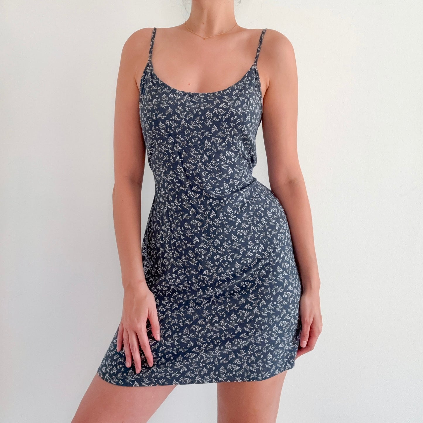 Brandy Melville Dark Blue Floral Mini Dress / SZ S-M