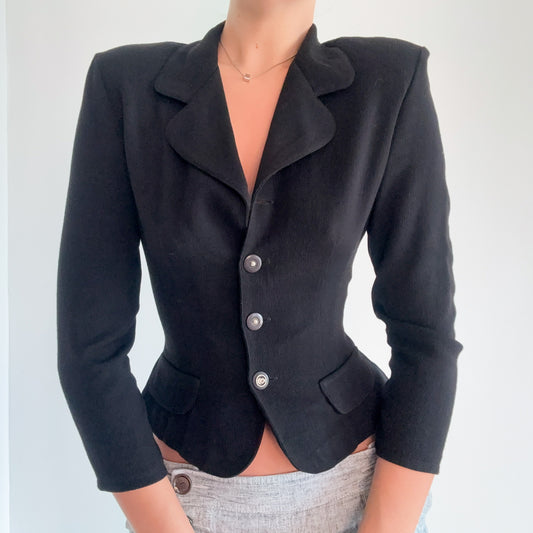 90's Black Fitted Blazer / SZ S