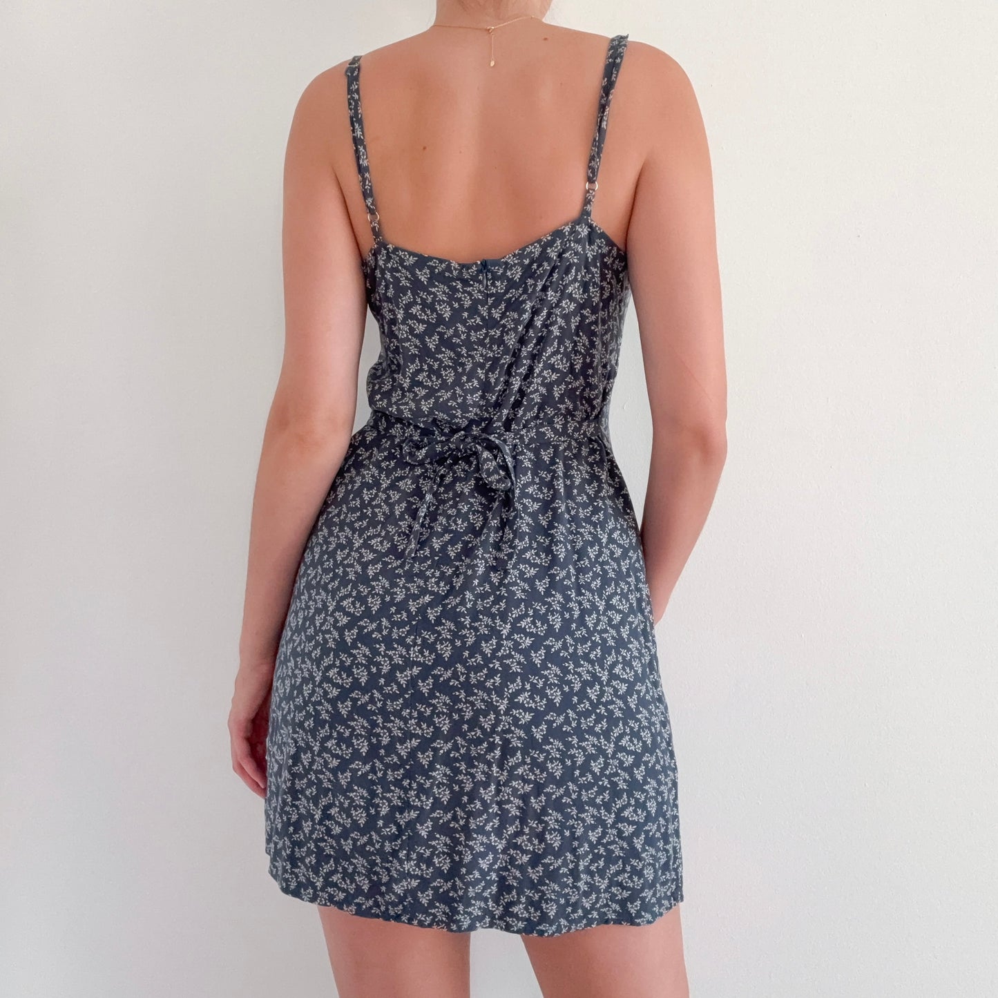 Brandy Melville Dark Blue Floral Mini Dress / SZ S-M