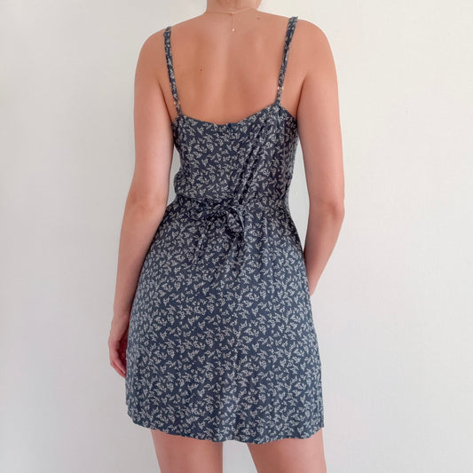 Brandy Melville Dark Blue Floral Mini Dress / SZ S-M