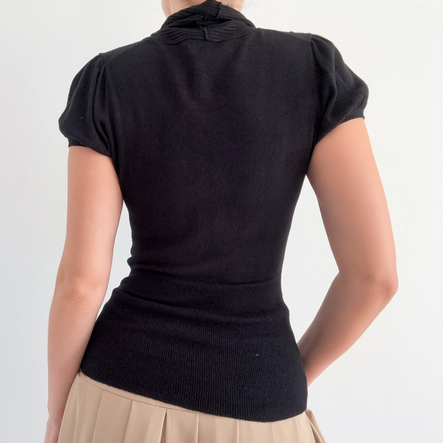 Y2K Express Black Knit Cowl Neck / SZ XS-S