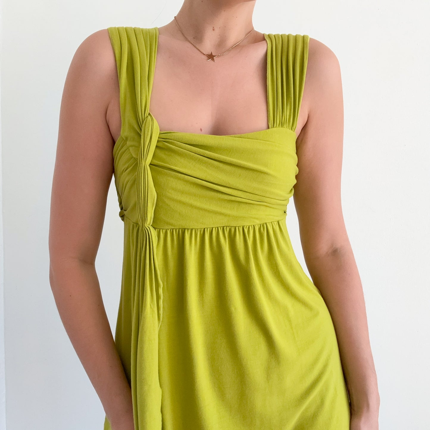 Y2K Chartreuse Mini Dress / SZ S