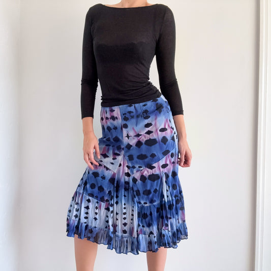 Y2K Alberto Makali Blue & Purple Midi Skirt / SZ 6/8