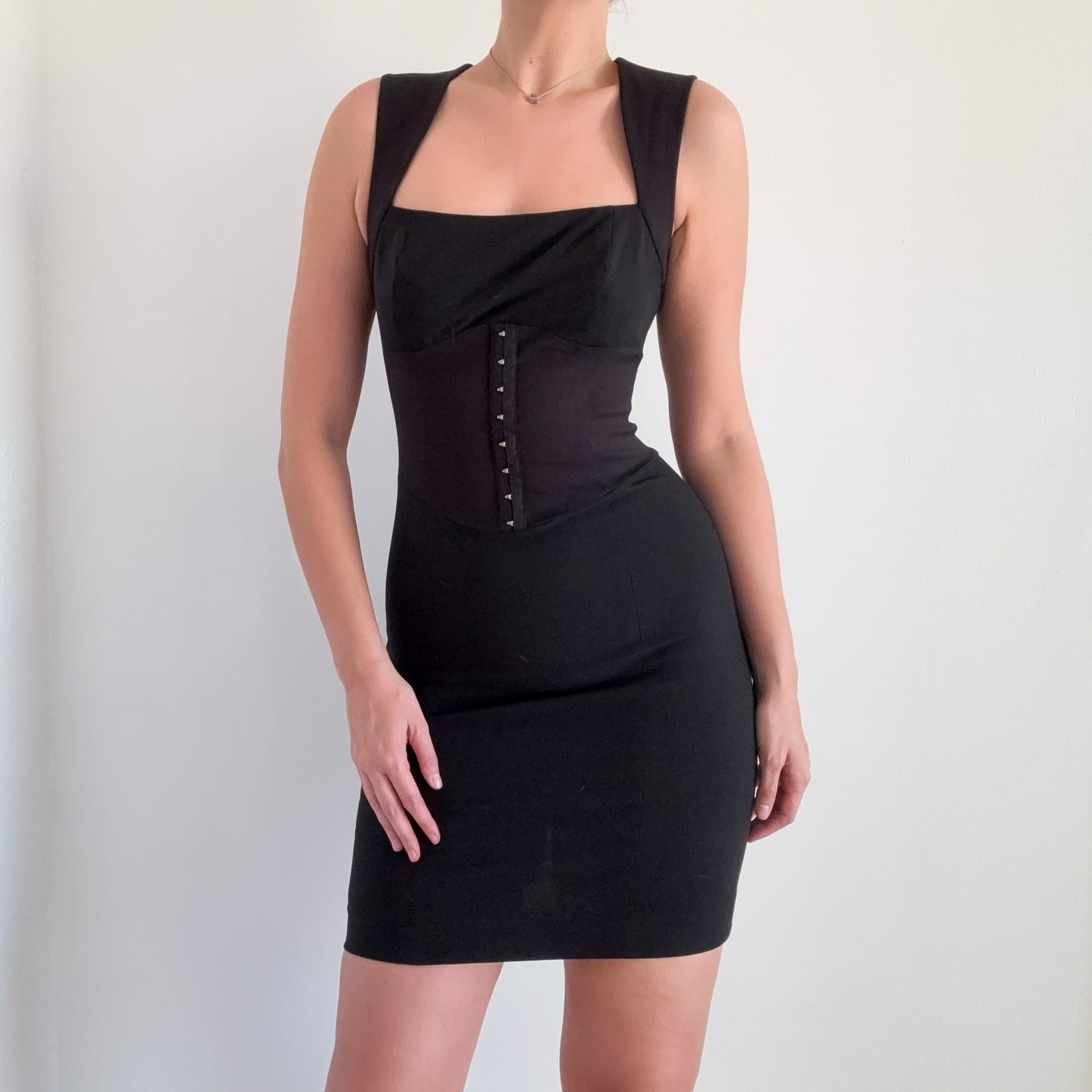 Y2K Black Corset Mini Dress / SZ S