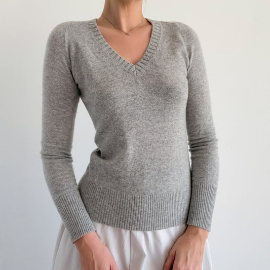 J.Crew Grey Wool Cashmere V-Neck / SZ XS/S