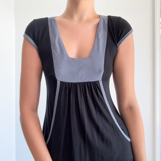 2010's Black & Stone Blue Mini Dress / SZ S