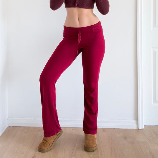 Y2K Burgundy Knit Lounge Pants / SZ M