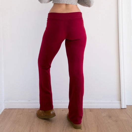 Y2K Burgundy Knit Lounge Pants / SZ M