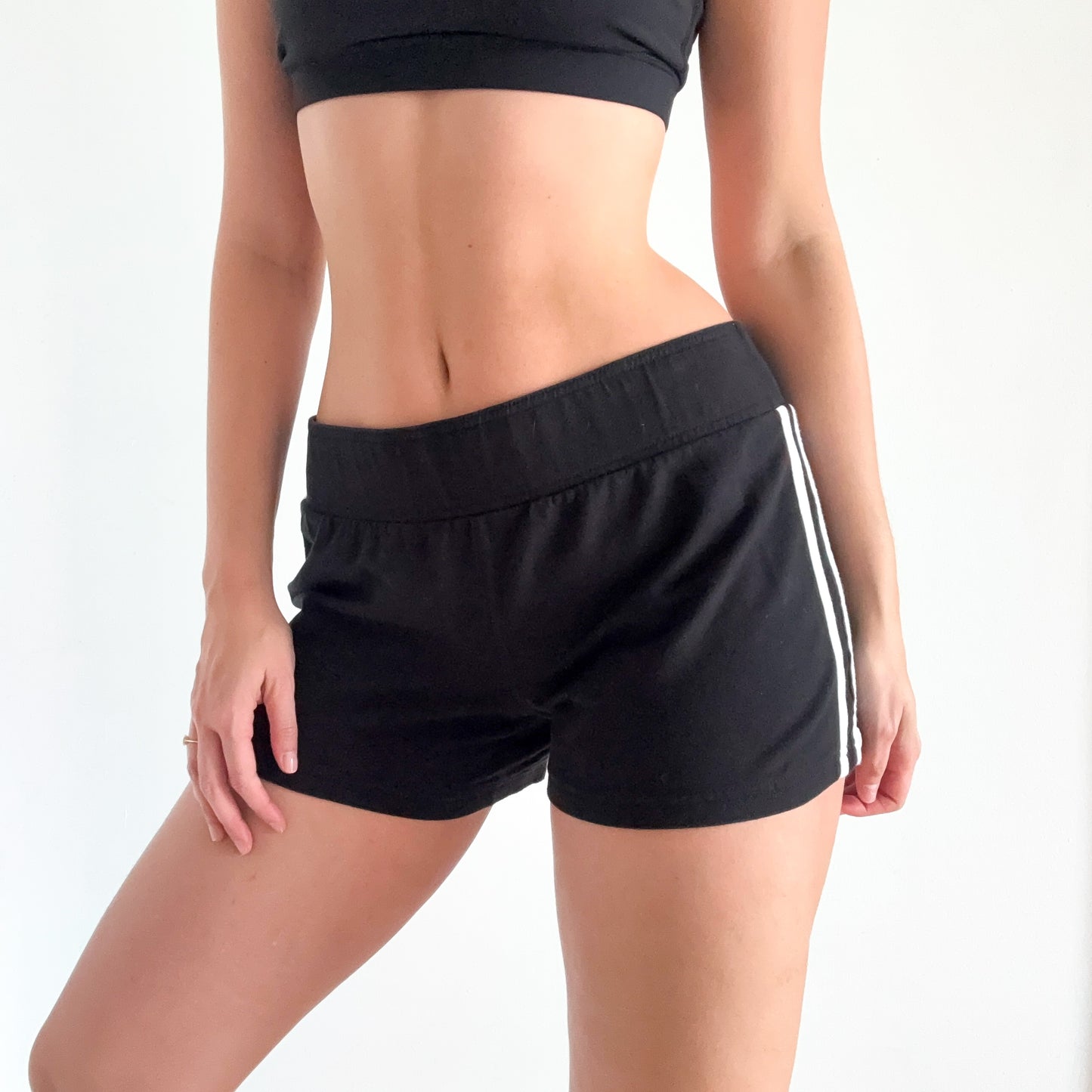 Y2K Black Cotton Workout Shorts / SZ L