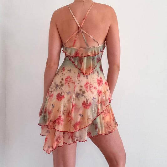 Urban Outfitters Multi Mesh Floral Mini Dress / SZ S-M