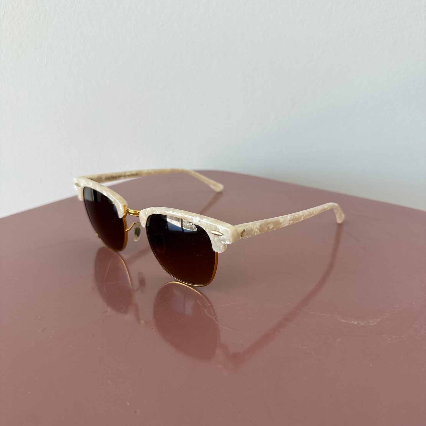 Tens Ivory & Gold Sunglasses