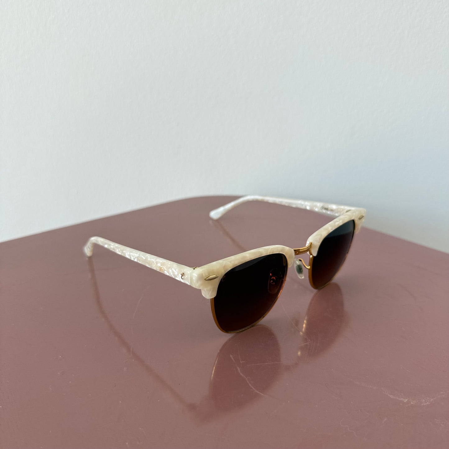 Tens Ivory & Gold Sunglasses