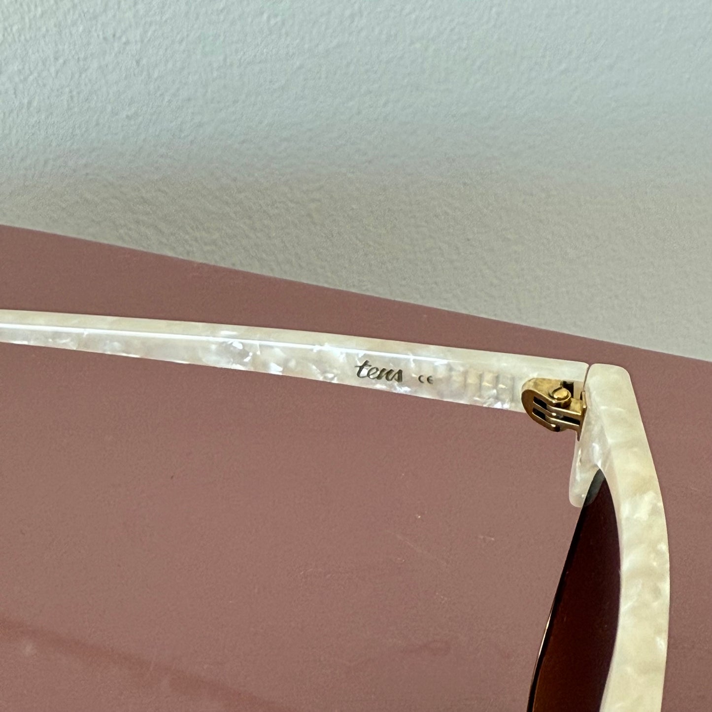 Tens Ivory & Gold Sunglasses