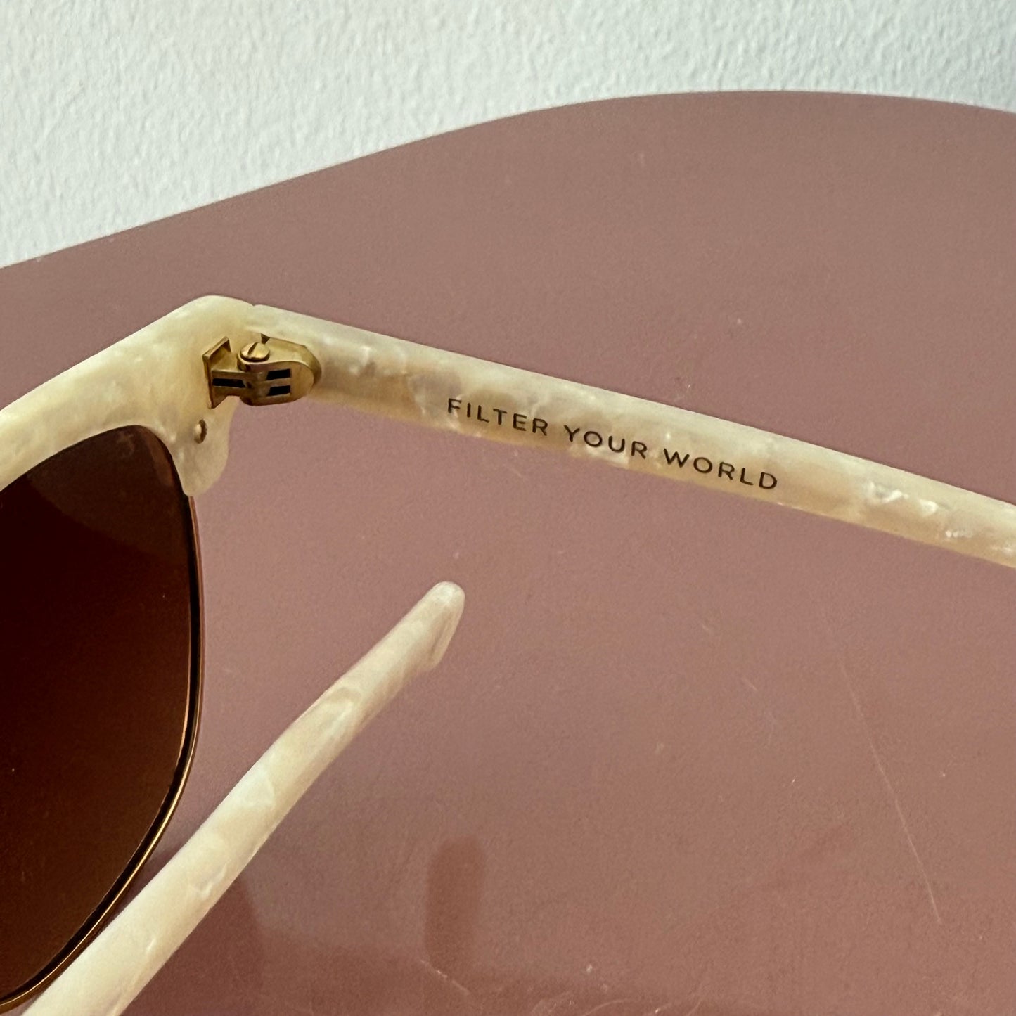 Tens Ivory & Gold Sunglasses