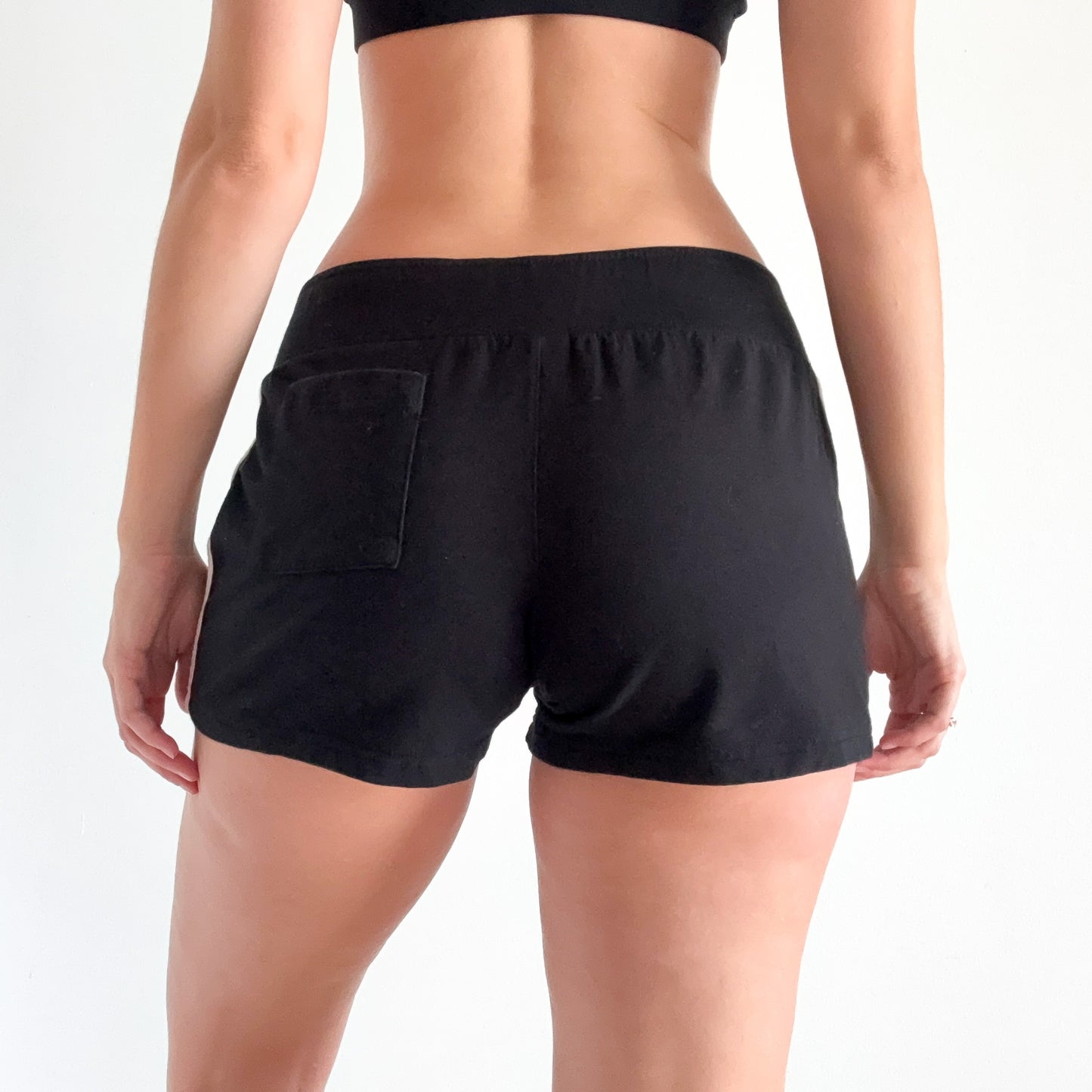 Y2K Black Cotton Workout Shorts / SZ L