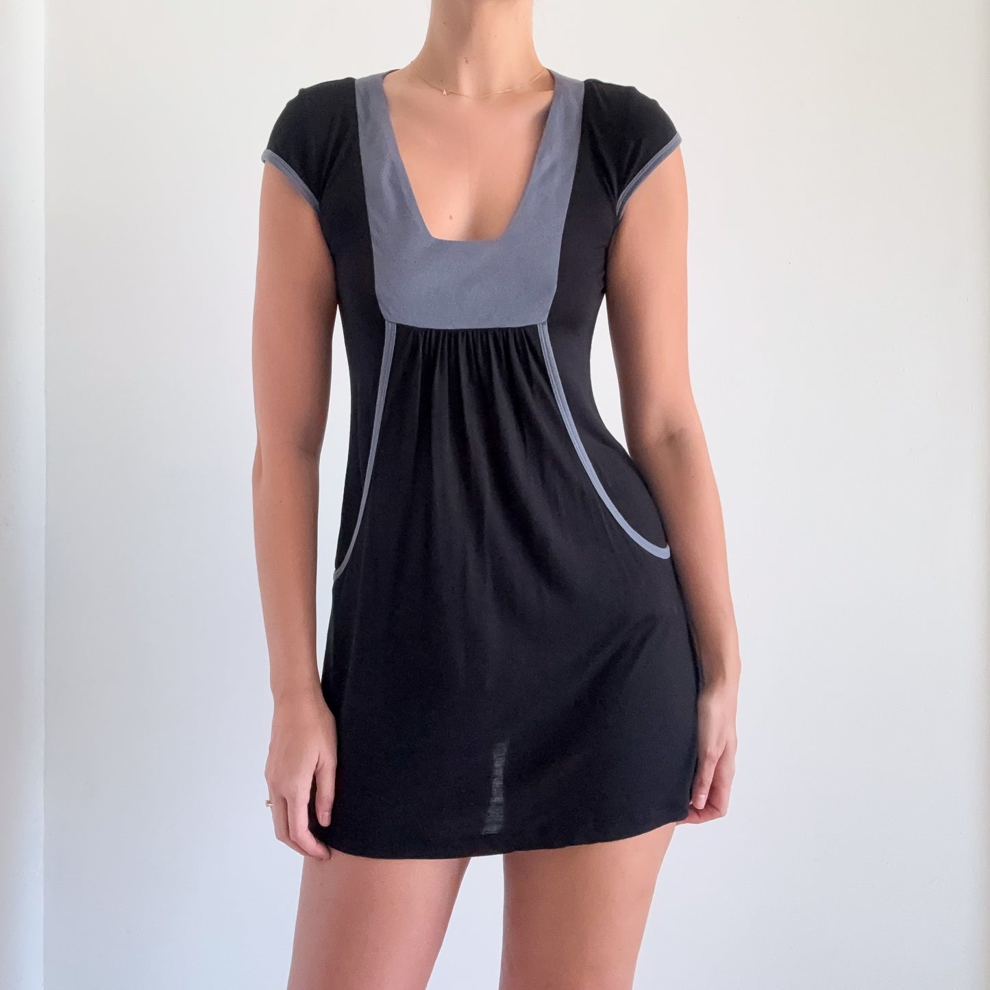 2010's Black & Stone Blue Mini Dress / SZ S
