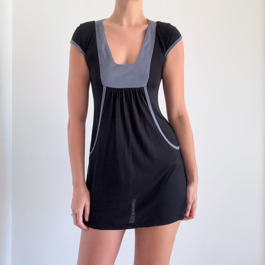 2010's Black & Stone Blue Mini Dress / SZ S