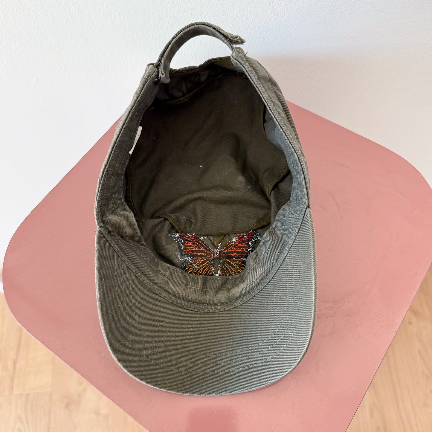 Y2K Army Green Butterfly Cap
