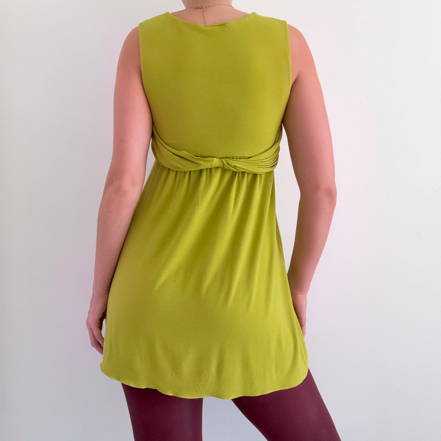 Y2K Chartreuse Mini Dress / SZ S
