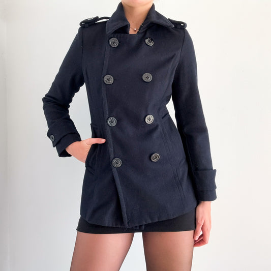 Y2K Delia's Navy Wool Peacoat / SZ S