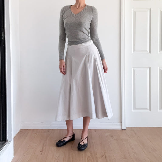 COS Light Grey Cotton Poplin Skirt / SZ M