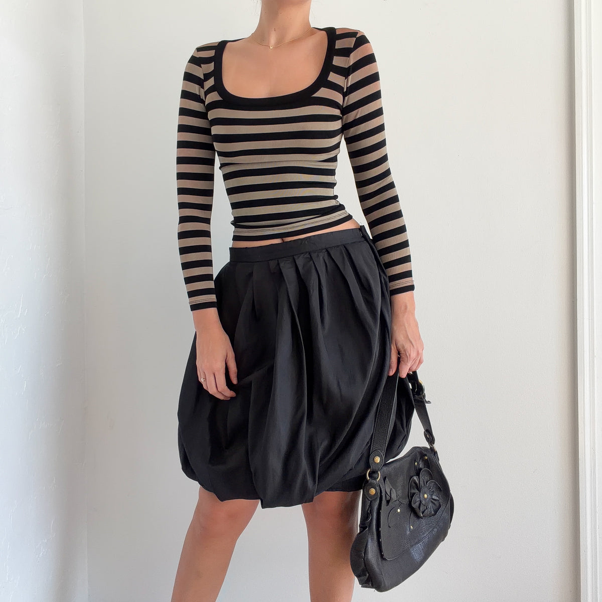 80's Ungaro Black Bubble Skirt / SZ M