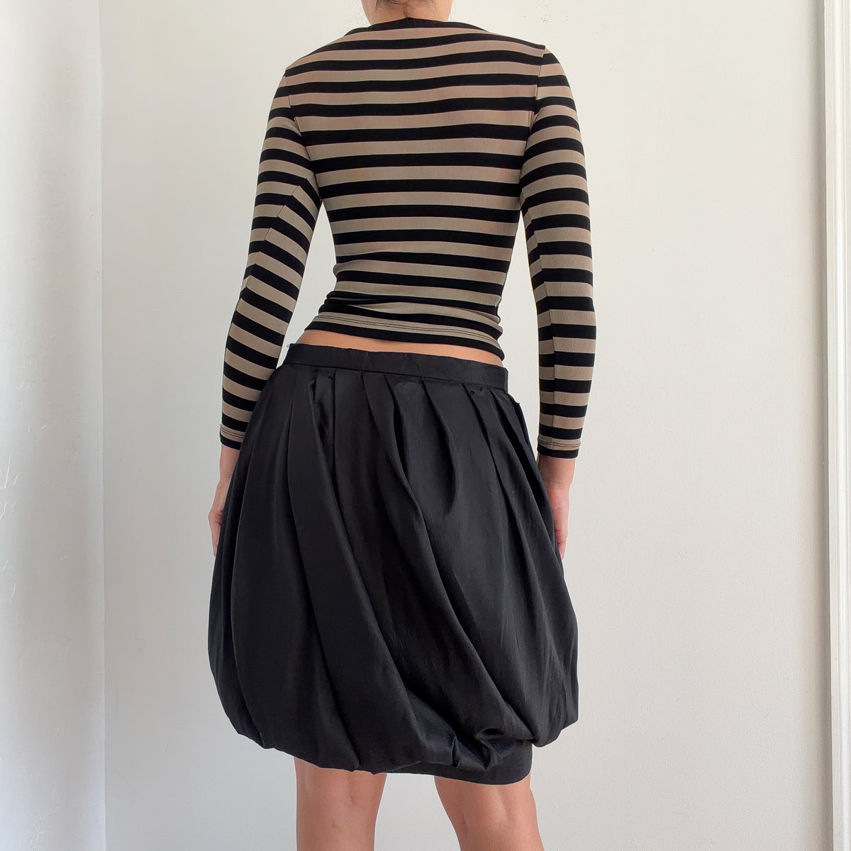 80's Ungaro Black Bubble Skirt / SZ M