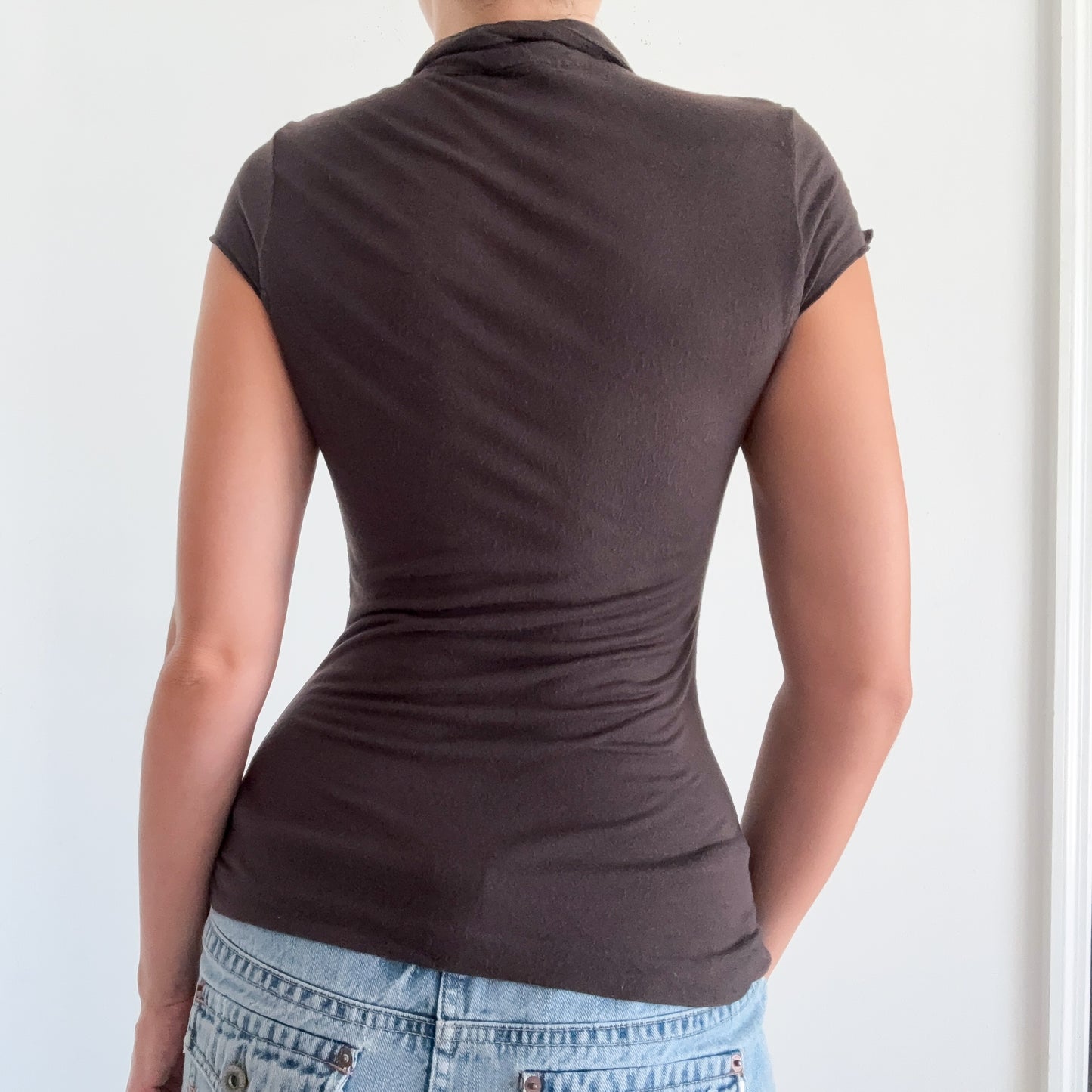 Y2K Miss Sixty Brown Button Blouse / SZ S