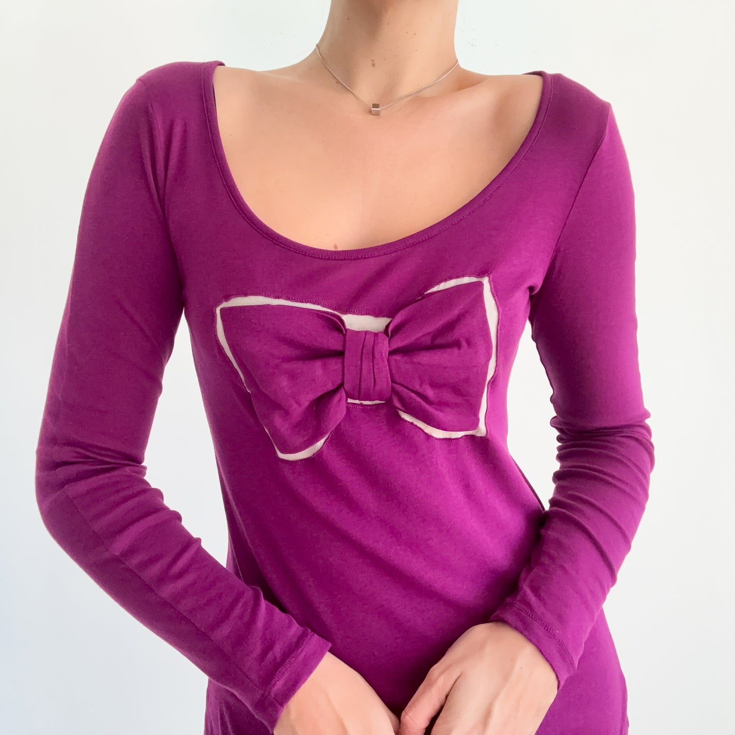 Y2K Sonia Rykiel Purple Bow Long Sleeve / SZ M