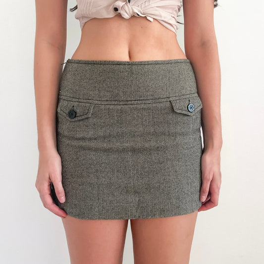 Y2K Tommy Jeans Herringbone Mini Skirt / SZ 4