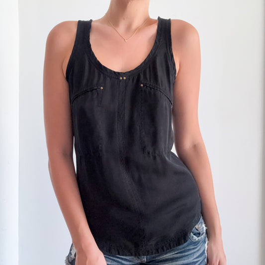 Y2K Diane VonFurstenberg Black Stud Top / SZ S