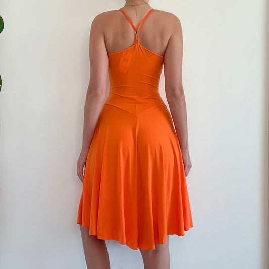 Y2K Orange Midi Dress / SZ XS-S