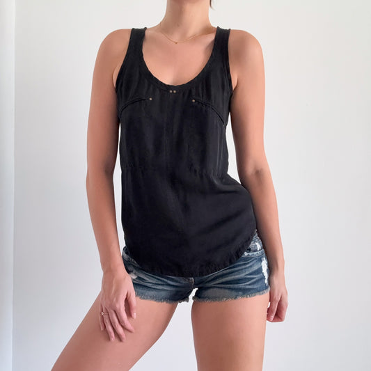 Y2K Diane VonFurstenberg Black Stud Top / SZ S