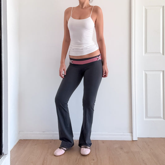 Y2K Grey & Pink Yoga Pants / SZ S-M