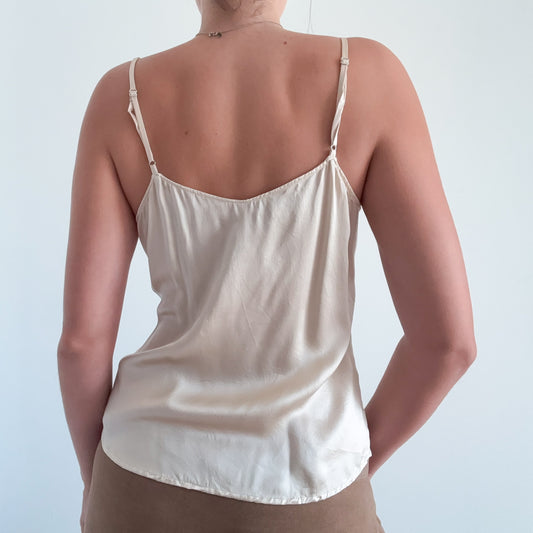 Reformation Silk Cream Twist Tank / SZ M