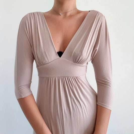 2010's Beige Modal Mini Dress / SZ S