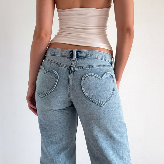 Contemporary Denim Low Rise Heart Jeans / SZ 6