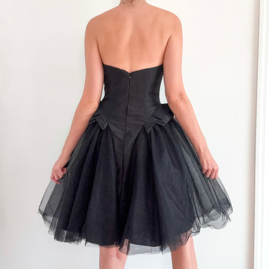 Y2K Truly Zac Posen Black Cocktail Dress / SZ 4
