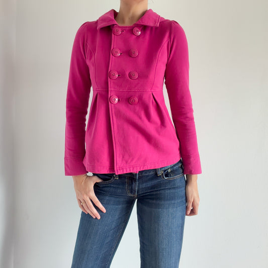 Y2K Magenta Hooded Peacoat / SZ S