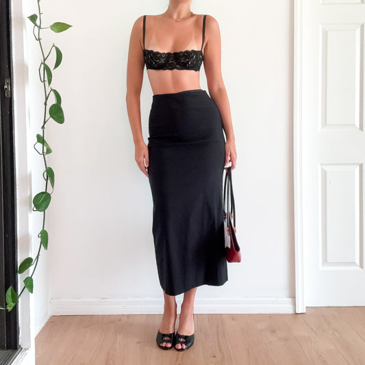 Y2K Esprit Black Maxi Skirt / SZ 6