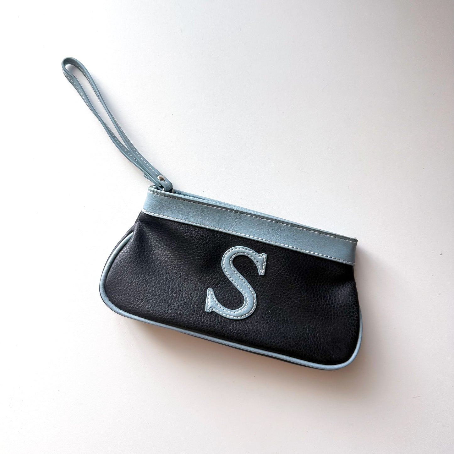 Y2K Black & Powder Blue "S" Wristlet