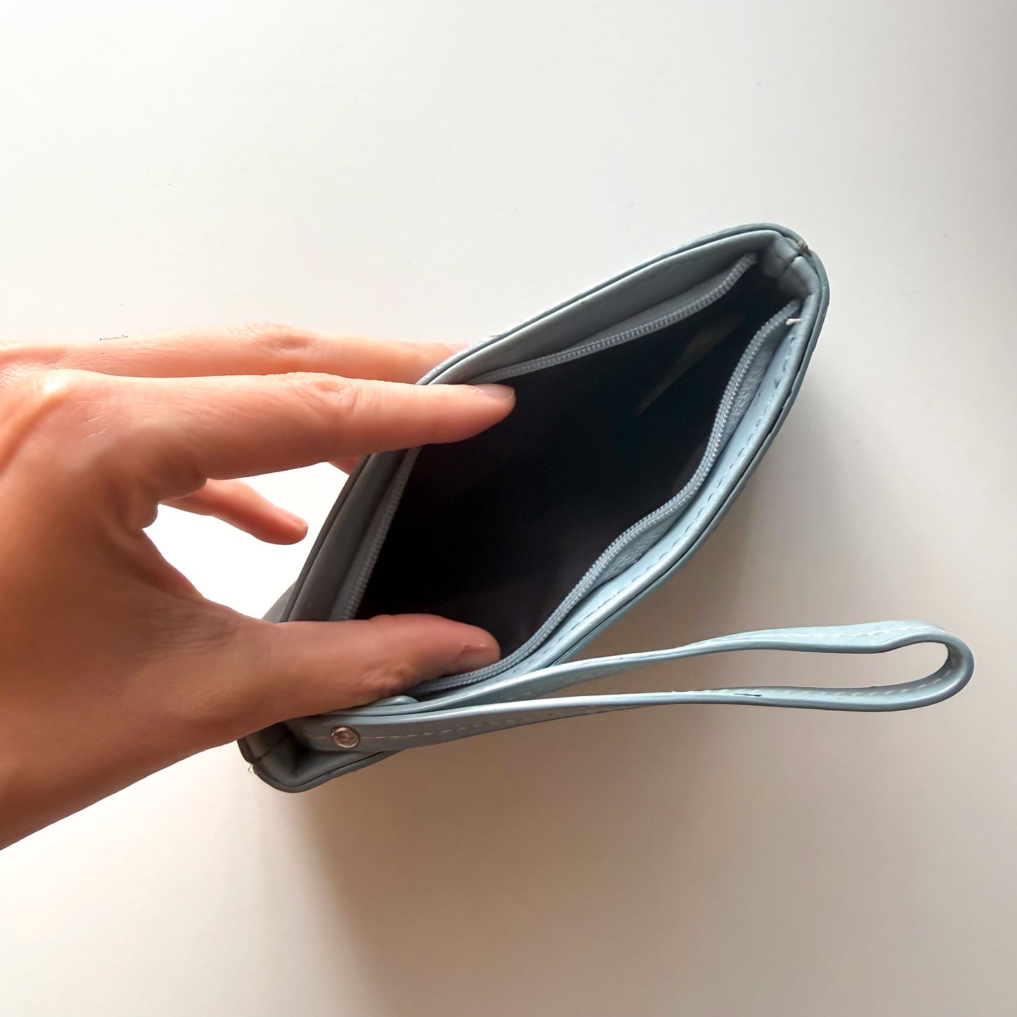 Y2K Black & Powder Blue "S" Wristlet